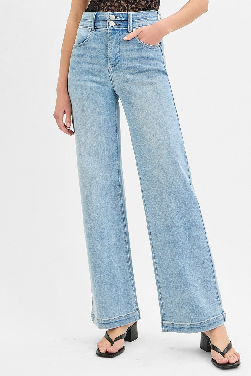 ELASTIC BAND HIGH RISE JEANS