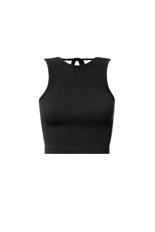 RIBBED OPEN BACK CROP TOP