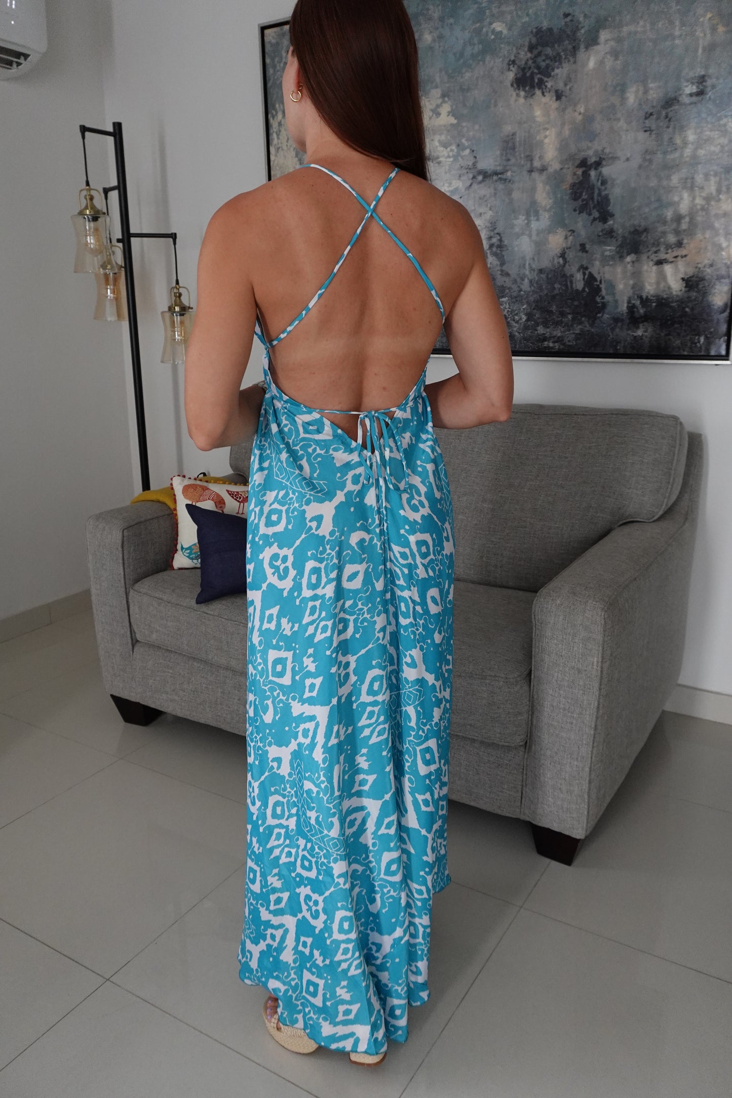 JASMINE ONE SIZE HALTER BACKLESS DRESS