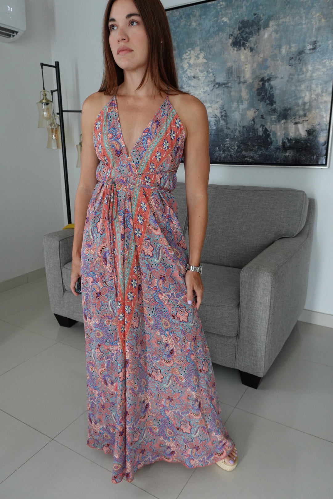 JASMINE ONE SIZE HALTER BACKLESS DRESS