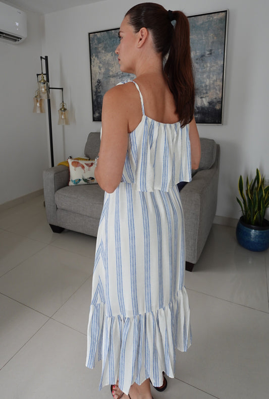 STRIPE MIDI DRESS