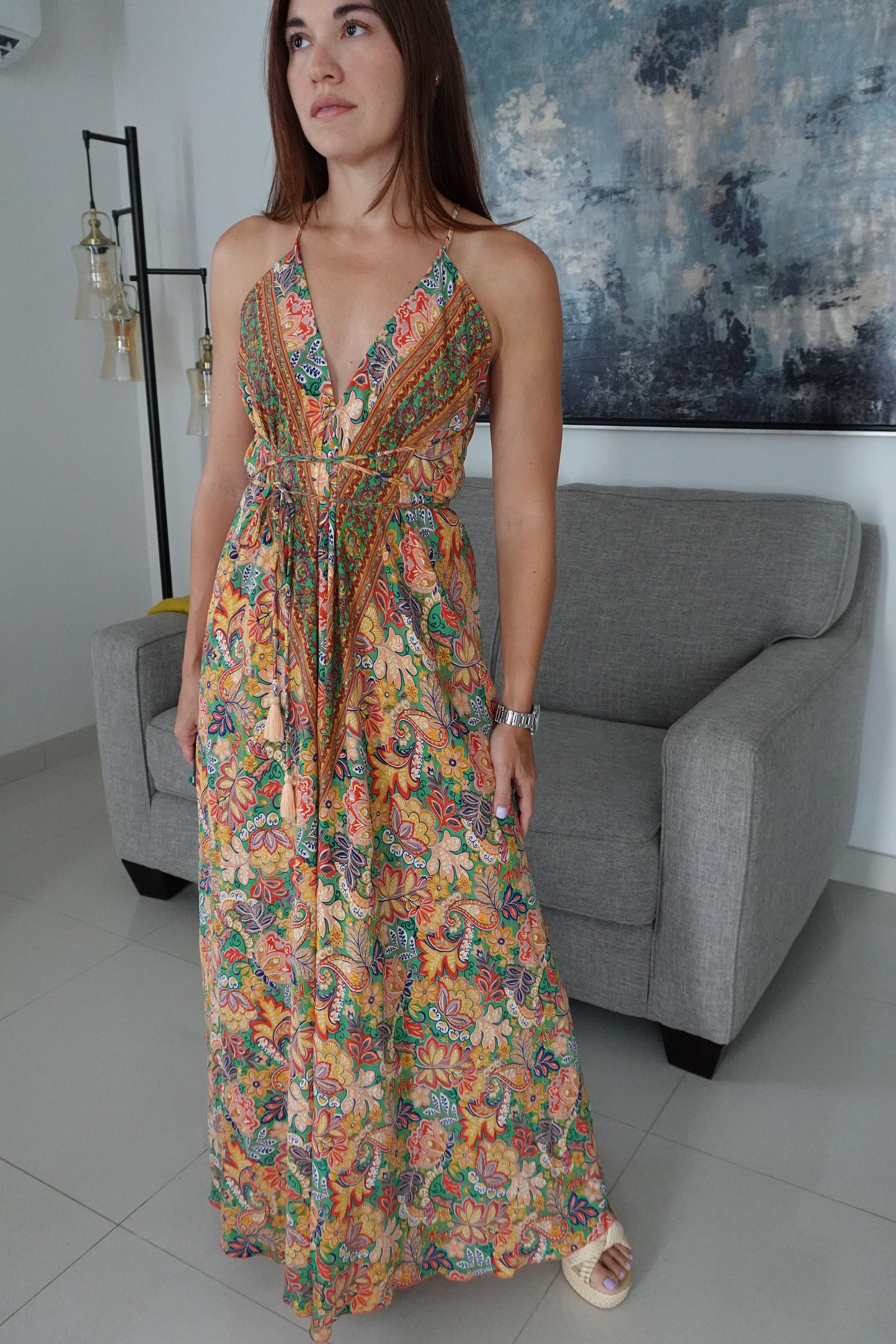 JASMINE ONE SIZE HALTER BACKLESS DRESS