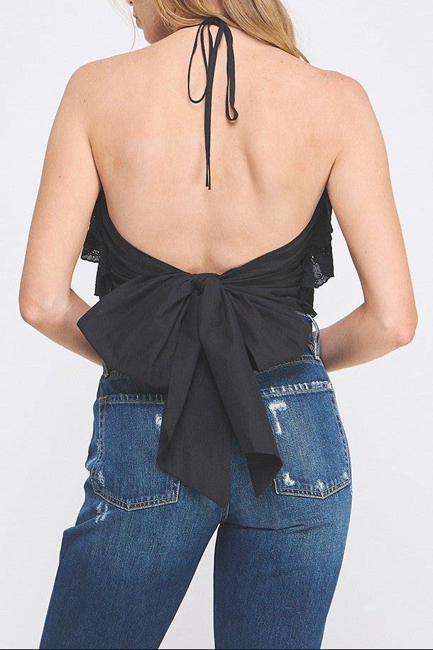 RUFFLES EYELET TOP