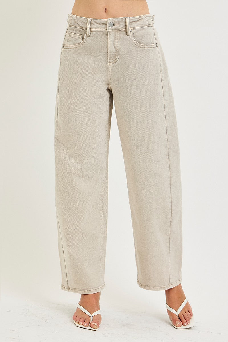 ALMOND BARREL JEANS
