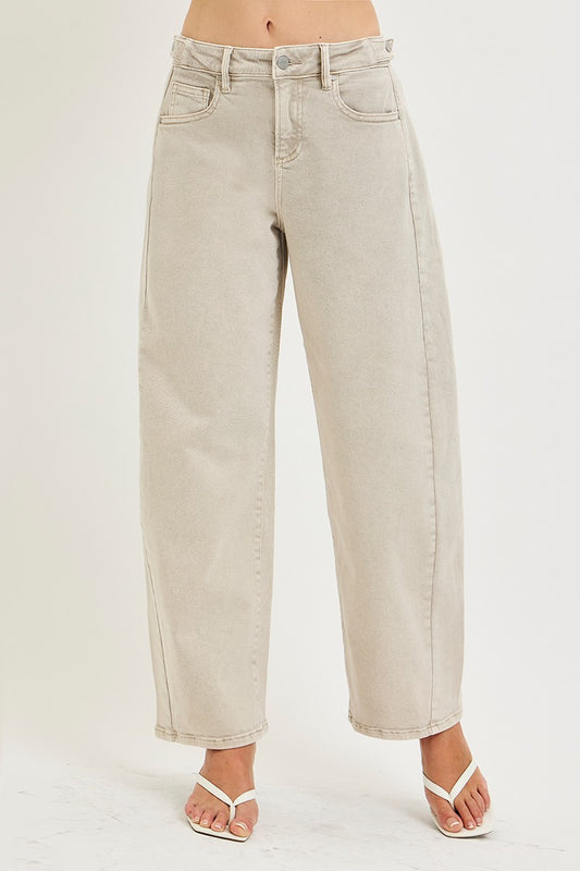 ALMOND BARREL JEANS