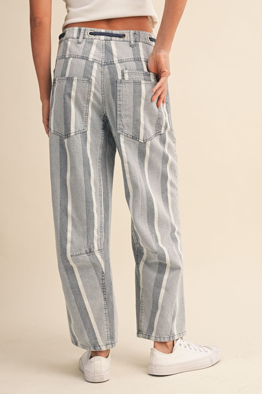STRIPE BARREL PANT