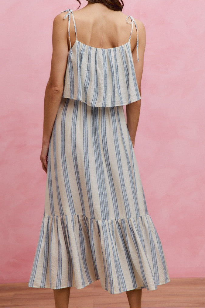 STRIPE MIDI DRESS