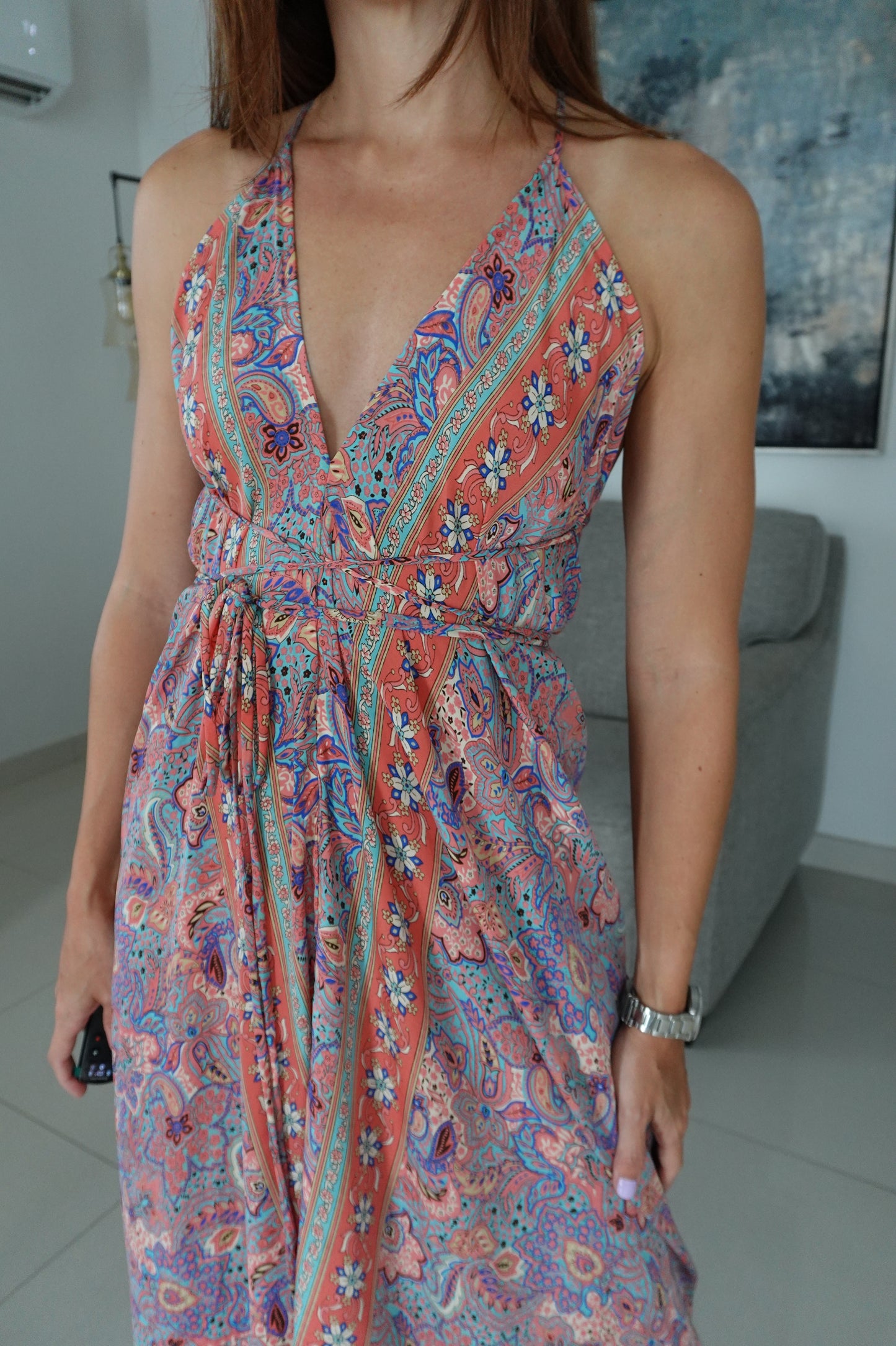JASMINE ONE SIZE HALTER BACKLESS DRESS