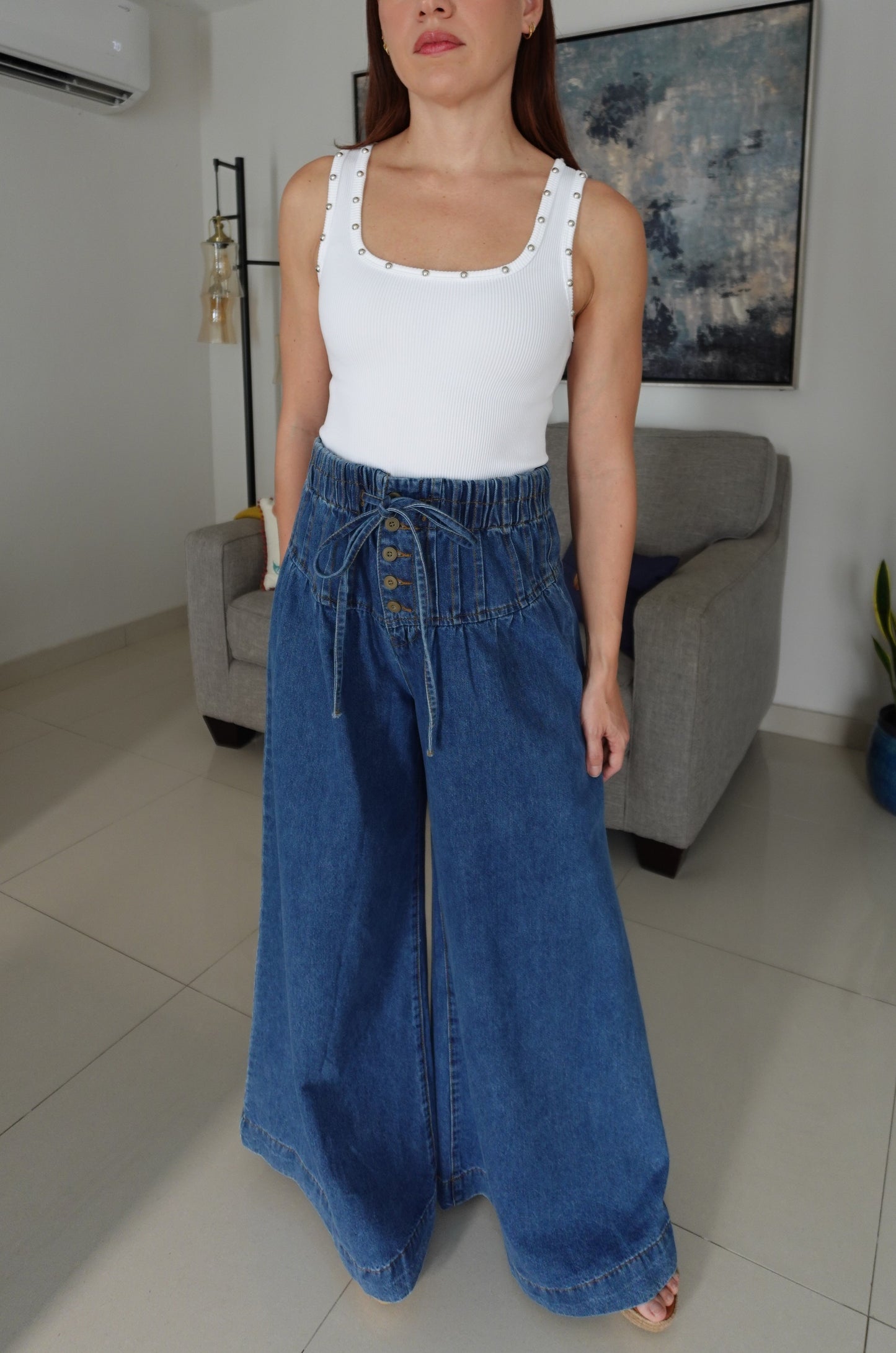 RIBBED STUDDED TANK TOP