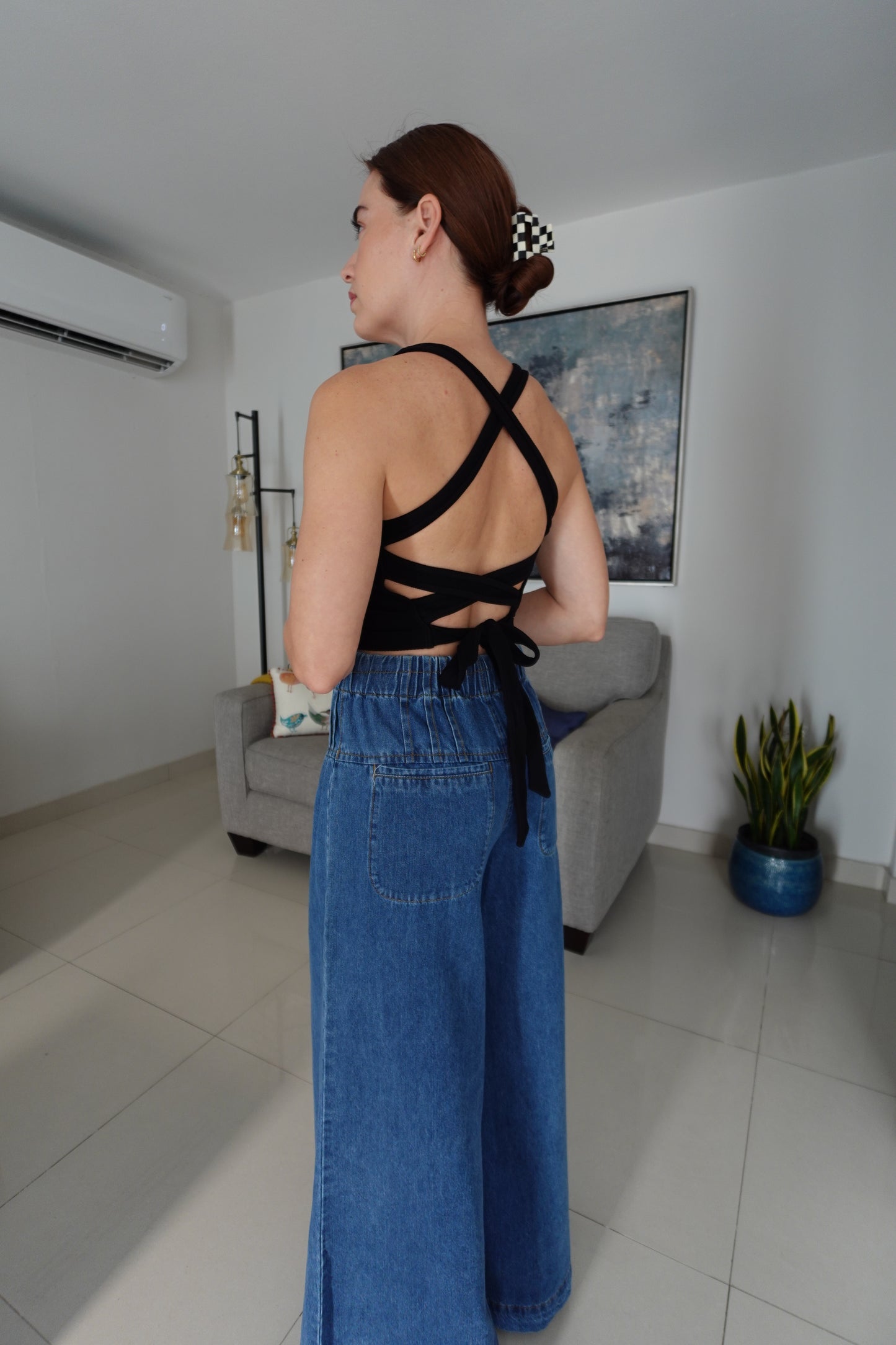 STRAPPY TIE BACK TANK TOP