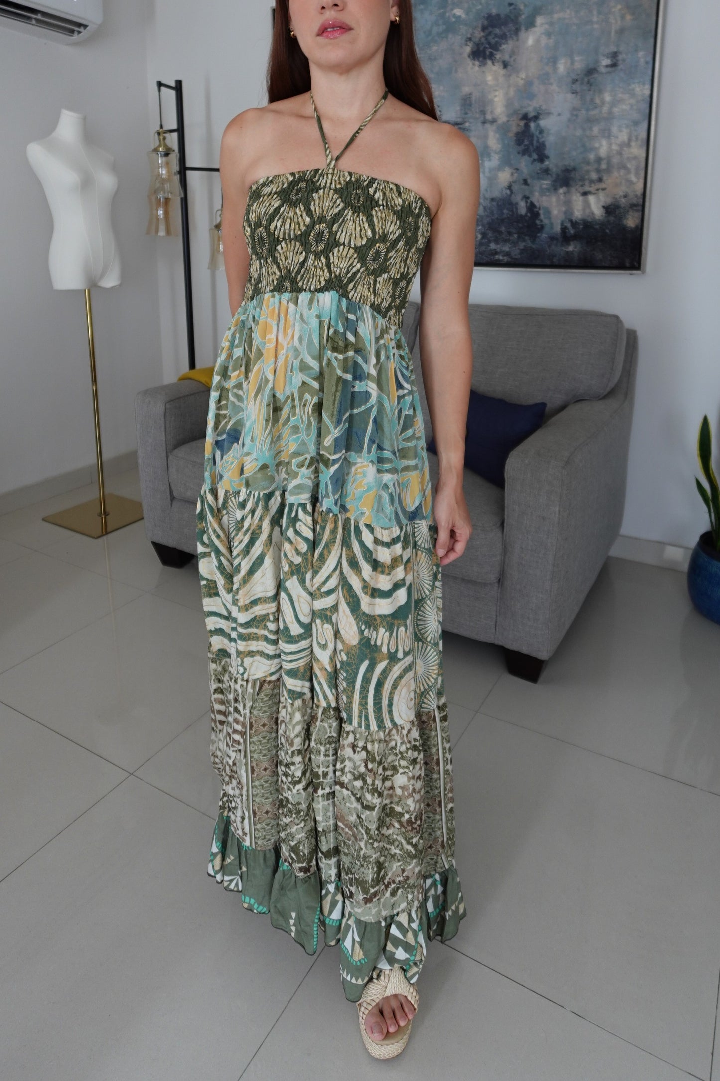 JASMINE ONE SIZE HALTER DRESS