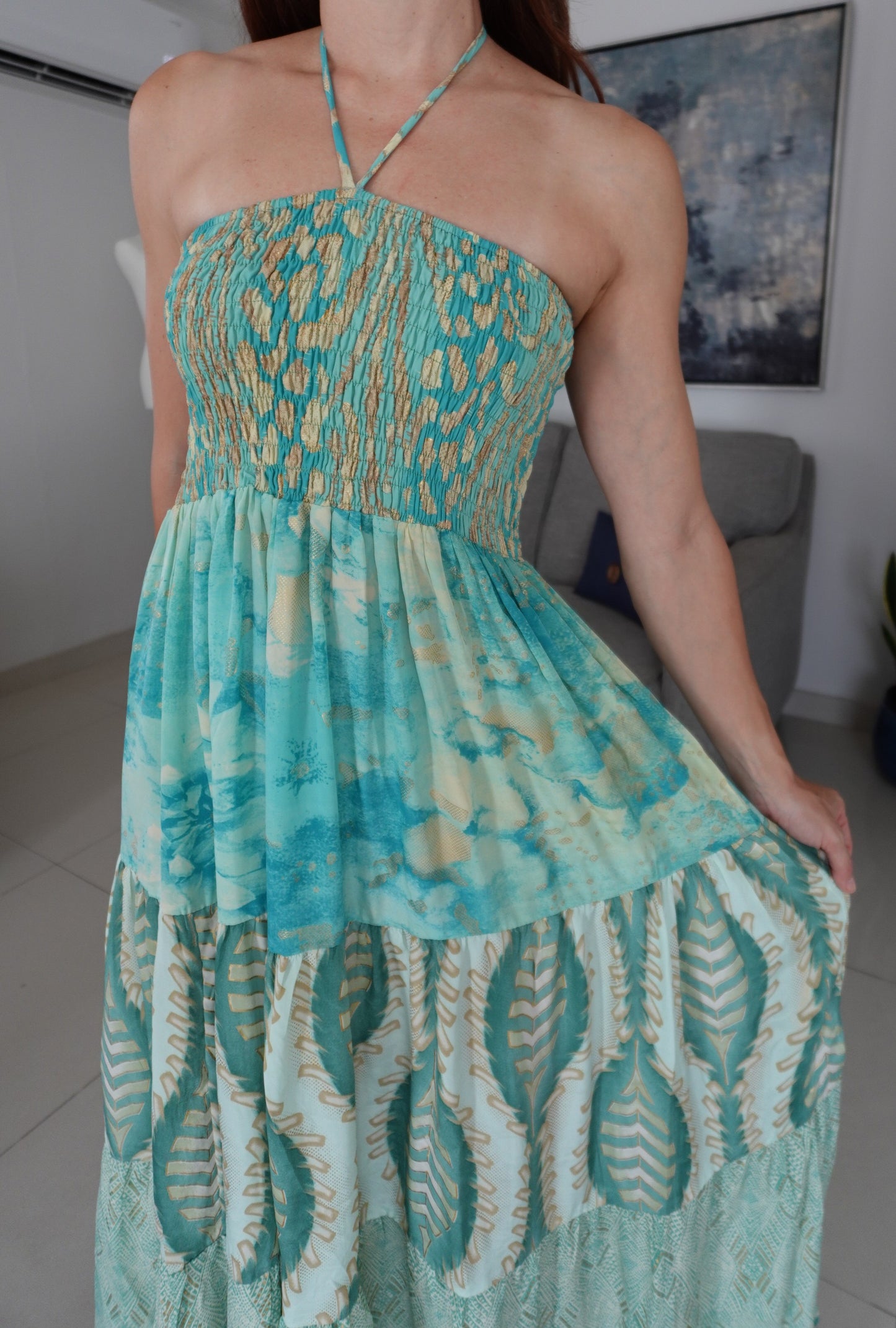 JASMINE ONE SIZE HALTER DRESS