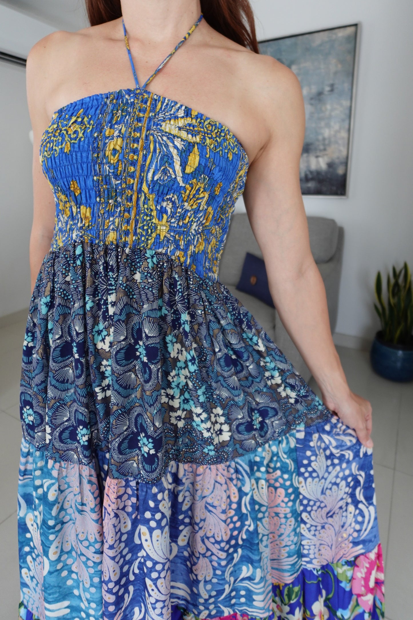 JASMINE ONE SIZE HALTER DRESS