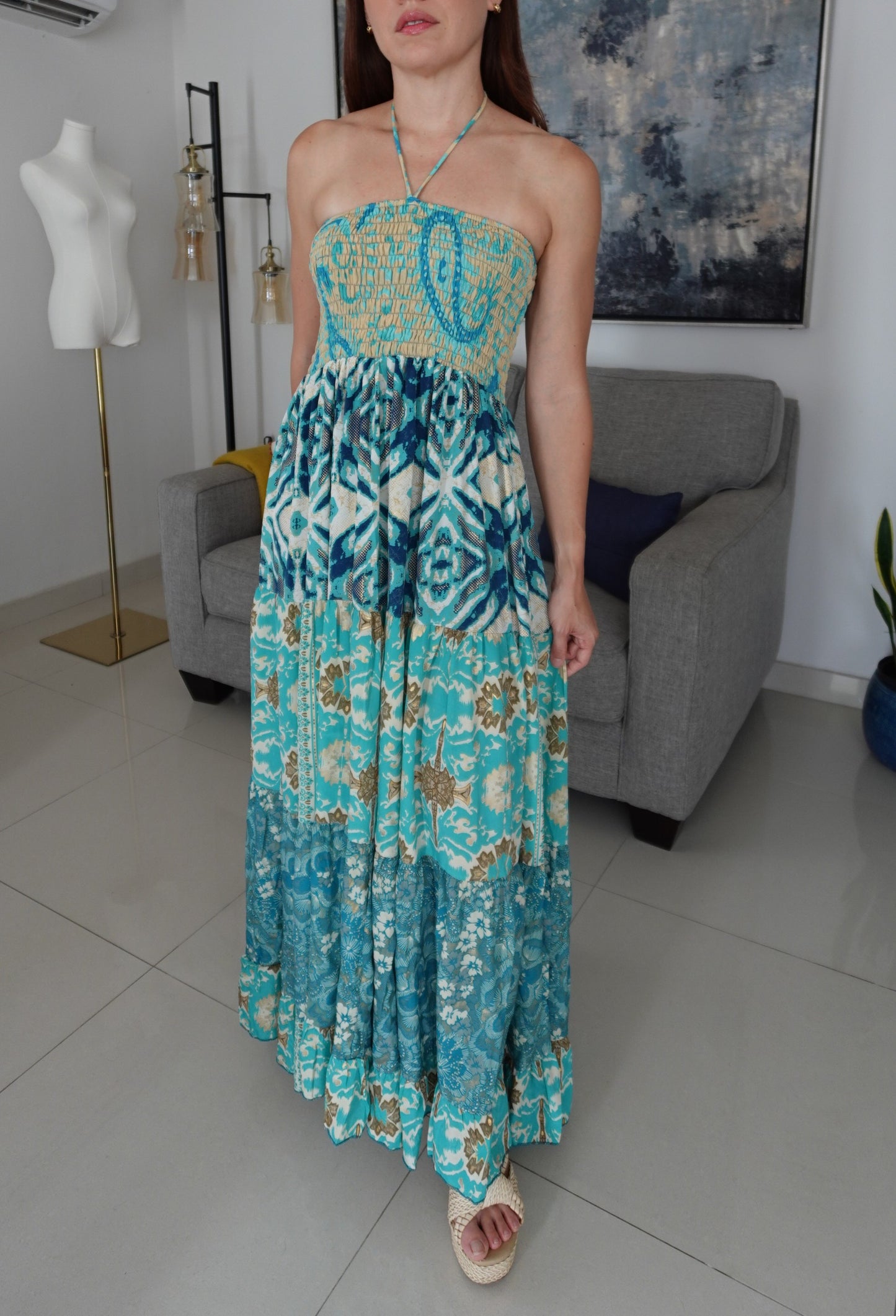 JASMINE ONE SIZE HALTER DRESS