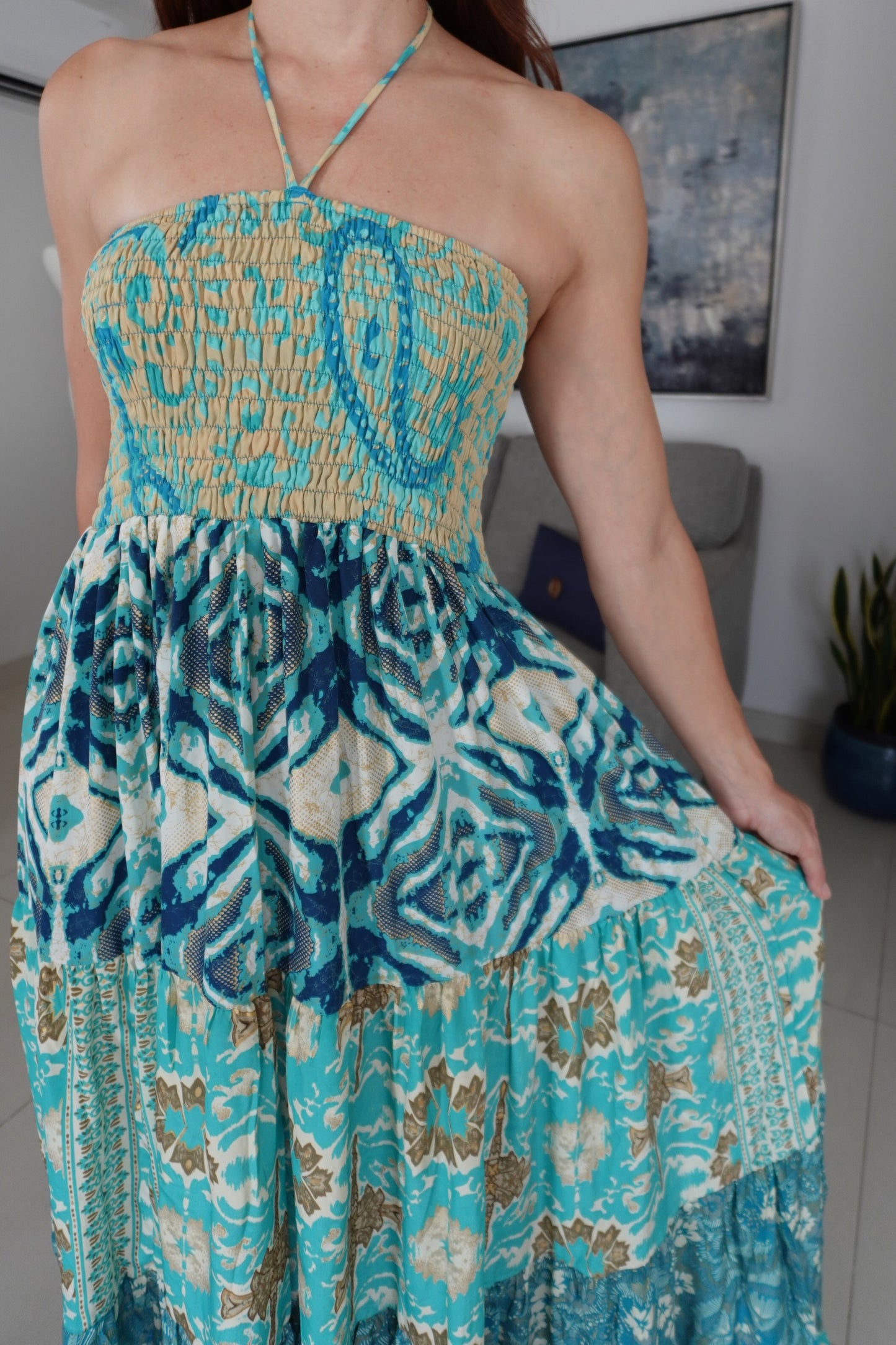 JASMINE ONE SIZE HALTER DRESS