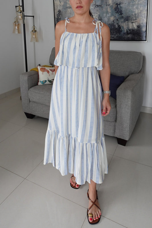 STRIPE MIDI DRESS