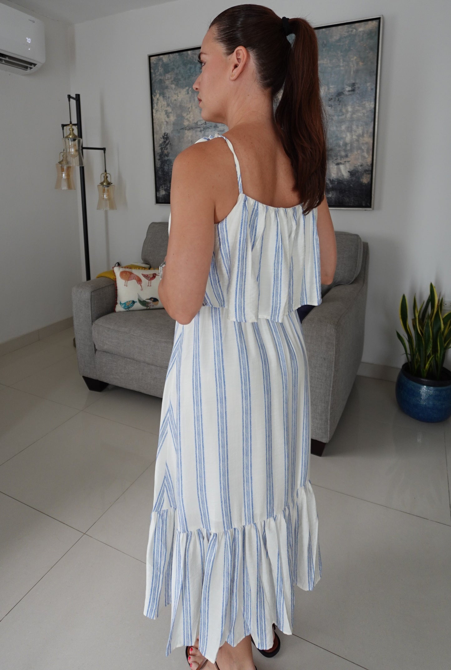 STRIPE MIDI DRESS