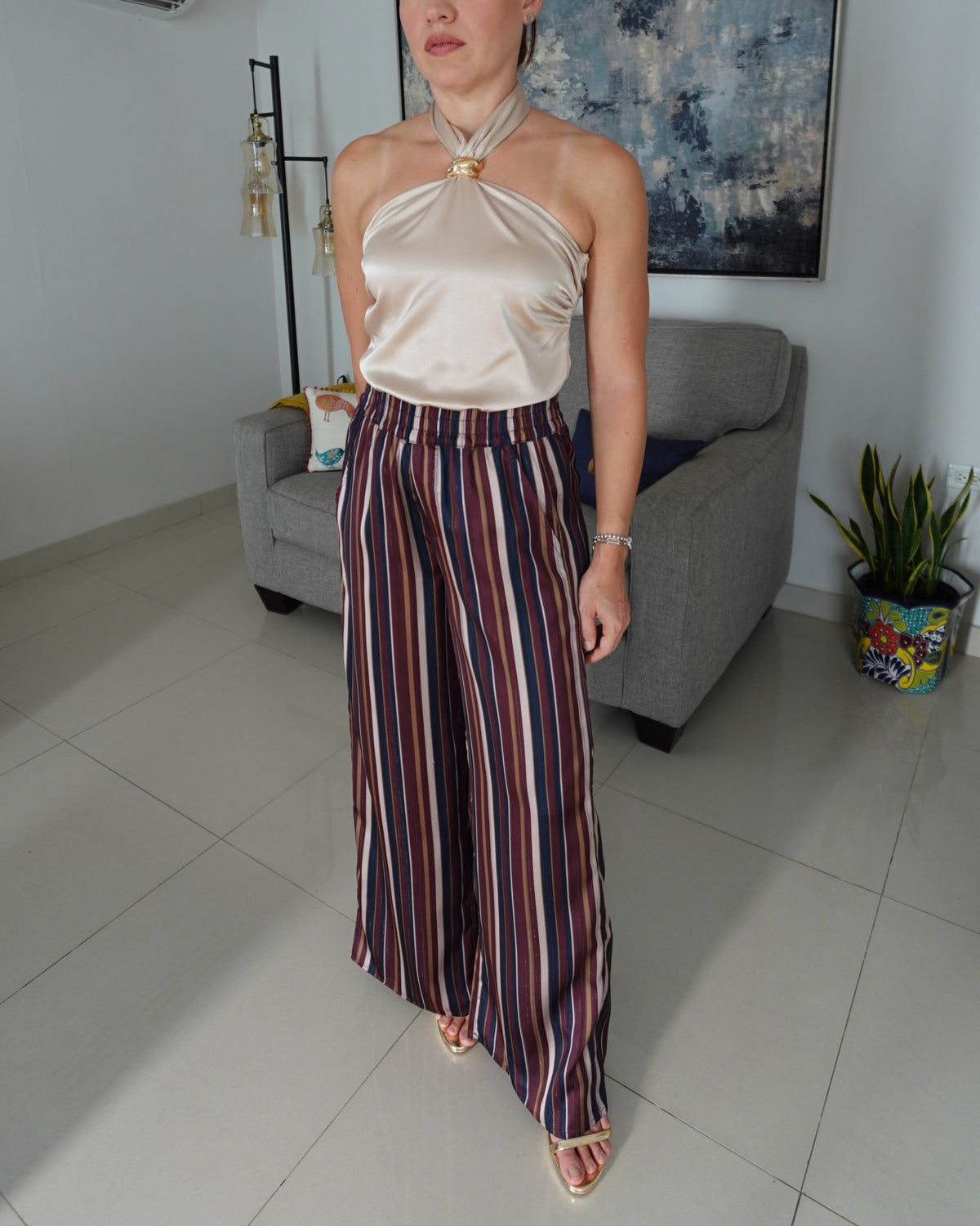 SATIN HALTER TOP