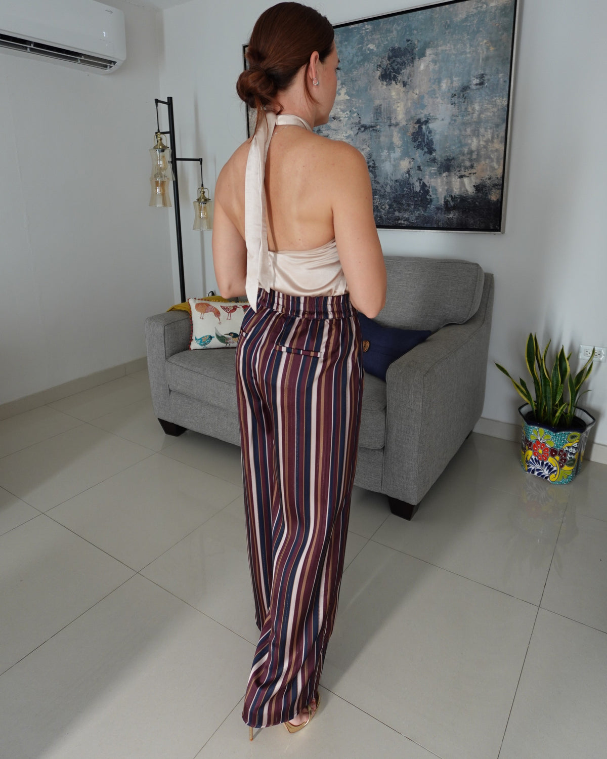 SATIN HALTER TOP