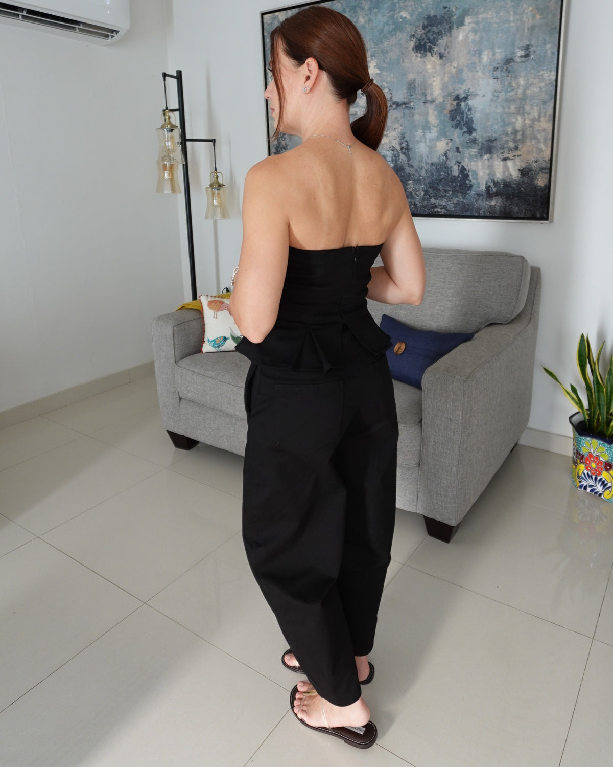 PEPLUM BARREL JUMPSUIT