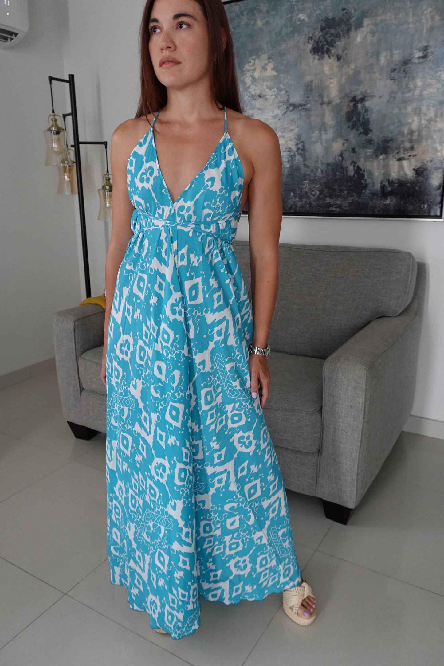 JASMINE ONE SIZE HALTER BACKLESS DRESS