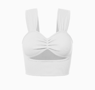 RIBBED CENTER HOLE CROP TOP
