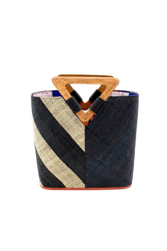 BLACK TWO TONE HANDBAG