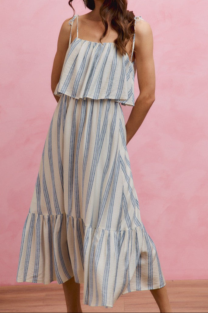 STRIPE MIDI DRESS